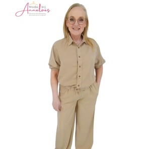 Enjoy Broek wide leg tencel 933101 Zand